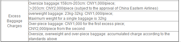 CHINA EASTERN AIRLINES BAGGAGE FEES 2015 - 0